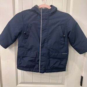 Lands End boys toddler navy blue coat 3T